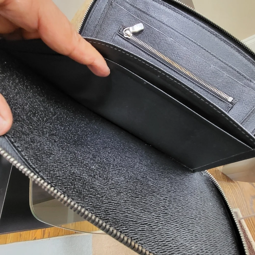 Louis Vuitton Full Zip Travel Case Organizer Atoll Ardoise Taiga Leather../COA